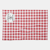 Summer BBQ Grill Cookout Reunion Red Gingham Check Theedoek (Horizontaal)
