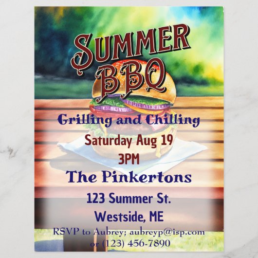 Summer BBQ Grilling and Chilling Flyer (Voorkant)