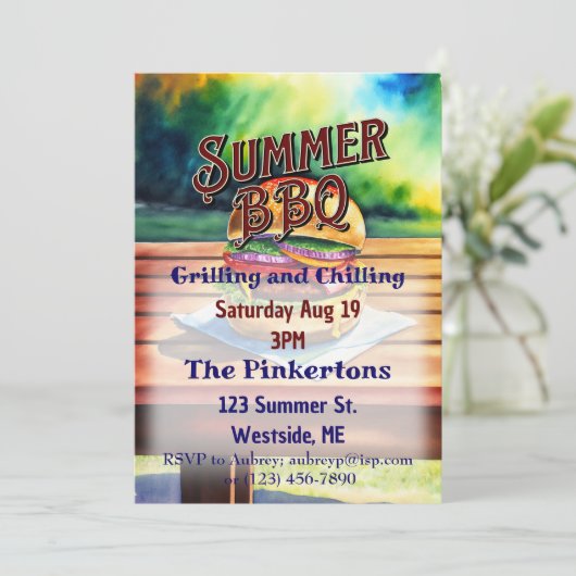 Summer BBQ Grilling and Chilling Kaart (Staand voorkant)