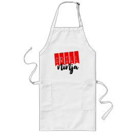 Summer BBQ Grilling Fun - Grill Ninja Funny Pocket Lang Schort