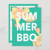 SUMMER BBQ heldere floraal Briefkaart (Voorkant / Achterkant)