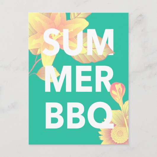 SUMMER BBQ heldere floraal Briefkaart (Voorkant)