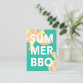 SUMMER BBQ heldere floraal Informatiekaartje (Staand voorkant)