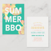 SUMMER BBQ heldere floraal Informatiekaartje (Voorkant / Achterkant)