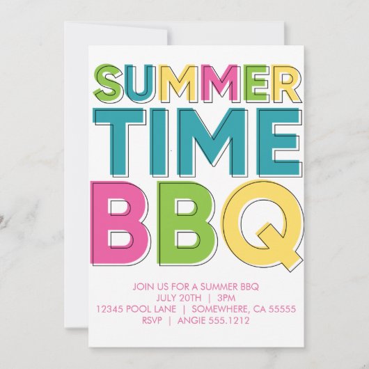 SUMMER BBQ INVITE KAART (Voorkant)