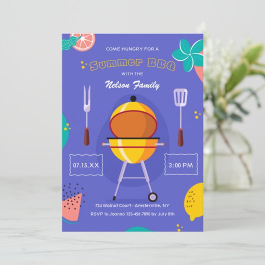 Summer BBQ Kaart (Staand voorkant)