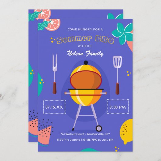 Summer BBQ Kaart (Voorkant / Achterkant)