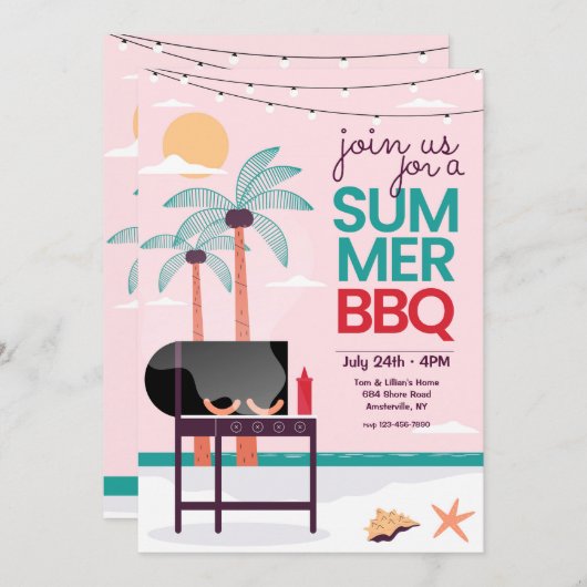 Summer BBQ Kaart (Voorkant / Achterkant)