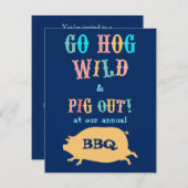 Summer BBQ Out Party Kaart (Voorkant / Achterkant)