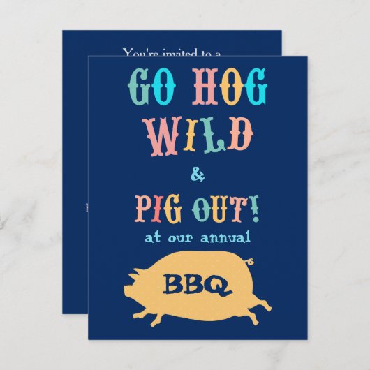 Summer BBQ Out Party Kaart (Voorkant / Achterkant)