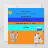 Summer BBQ Party Cocktails Drink Blue Yellow Kaart (Achterkant)