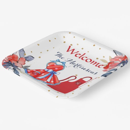 Summer BBQ Picnic gepersonaliseerd Papieren Bordje (Gebogen)