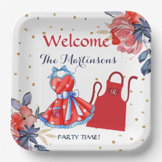 Summer BBQ Picnic gepersonaliseerd Papieren Bordje (Voorkant)