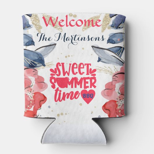 Summer BBQ Picnic Personalized Square Blikjeskoeler (Achterkant)