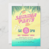 Summer BBQ / SWIMMING / MUSIC Party Invitation Kaart (Voorkant)
