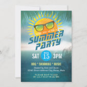 Summer BBQ / SWIMMING / MUSIC Party Invitation Kaart (Voorkant)