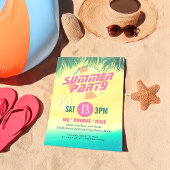Summer BBQ / SWIMMING / MUSIC Party Invitation Kaart