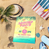 Summer BBQ / SWIMMING / MUSIC Party Invitation Kaart