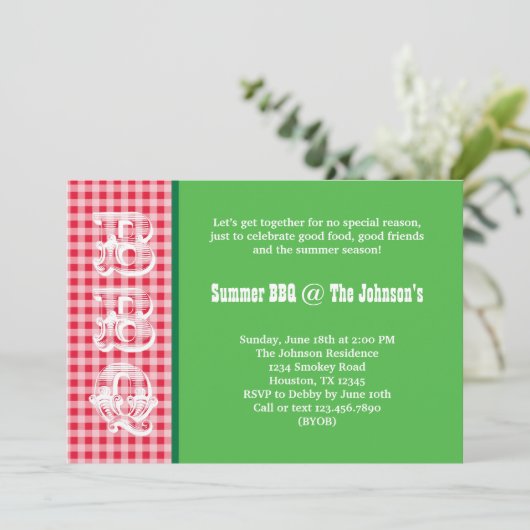 Summer BBQ Uitnodiging (Staand voorkant)