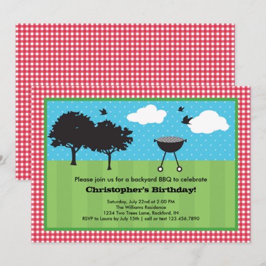 Summer BBQ Uitnodiging (Voorkant / Achterkant)