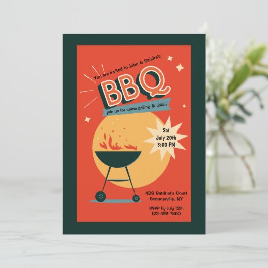 Summer BBQ Uitnodiging (Staand voorkant)