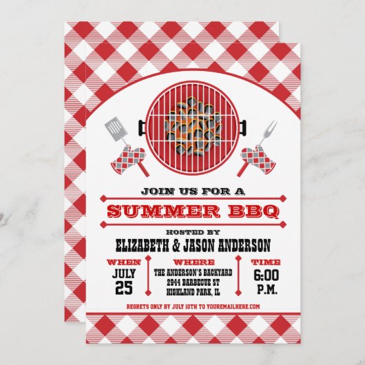 Summer BBQ Uitnodiging (Voorkant / Achterkant)