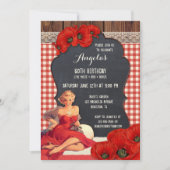 Summer BBQ Woman Birthday Party Invitation Kaart (Voorkant)