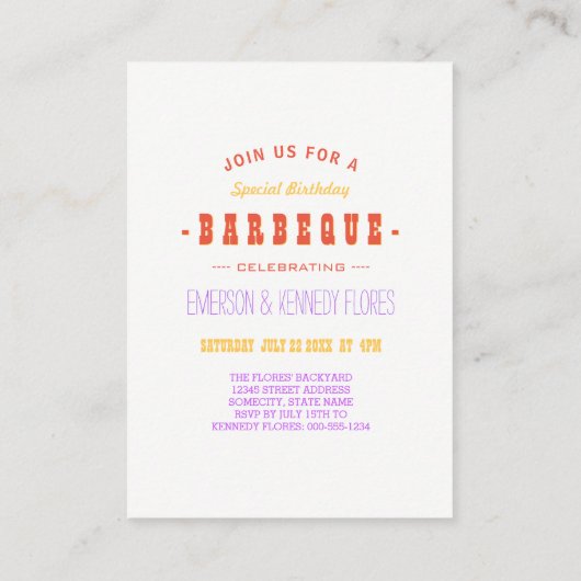 SUMMER BBQ zomerbloem Informatiekaartje (Achterkant)