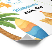 Summer Beach 1st Birthday Party Photo Milestone Poster (Hoek)