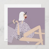 Summer Beach Babe Mode Illustratie Kaart (Voorkant / Achterkant)