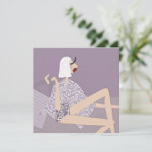 Summer Beach Babe Mode Illustratie Kaart (Staand voorkant)