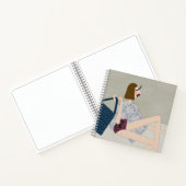 Summer Beach Babe Mode Illustratie Notitieboek (Binnen)