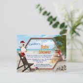 Summer Beach Baby shower Uitnodiging Briefkaart (Staand voorkant)