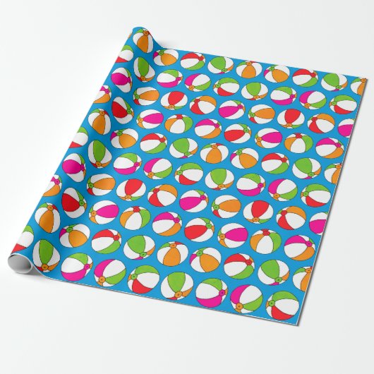 Summer Beach Balls Cadeaupapier (Uitgerold)