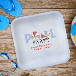 Summer Beach Balls Party Schattigee Aangepaste Papieren Bordje