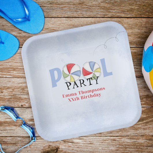 Summer Beach Balls Party Schattigee Aangepaste Papieren Bordje
