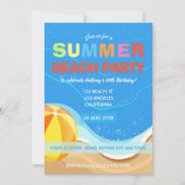 Summer Beach Birthday Party Invitation Kaart (Voorkant)