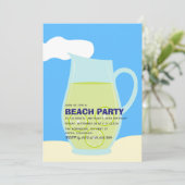 Summer Beach Birthday Party Invitation Kaart (Staand voorkant)