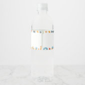 Summer Beach Birthday Party Water Bottle Label Waterfles Etiket (Achterkant)