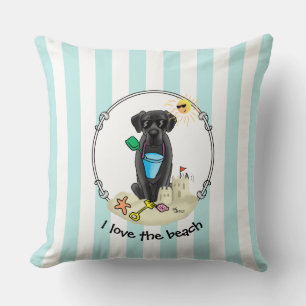 Summer Beach Black Lab Labrador Retriever Cute Kussen