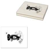 Summer Beach Black Lab Labrador Retriever Cute Rubberstempel (Gestempeld)