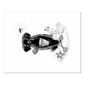 Summer Beach Black Lab Labrador Retriever Cute Rubberstempel (Afrduk)