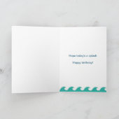 Summer Beach Blue Pail Sandcastle 7th Birthday Kaart (Binnen)