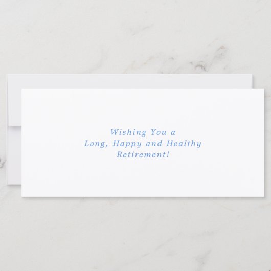 Summer Beach Blue White Happy Retirement Kaart (Achterkant)