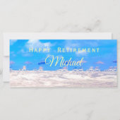 Summer Beach Blue White Happy Retirement Kaart (Voorkant)