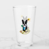 Summer Beach Boston Terrier Dog (zwart) Cute Glas (Voorkant)