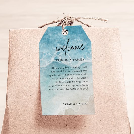 Summer Beach bruiloft welkomsttas Labels Cadeaulabel
