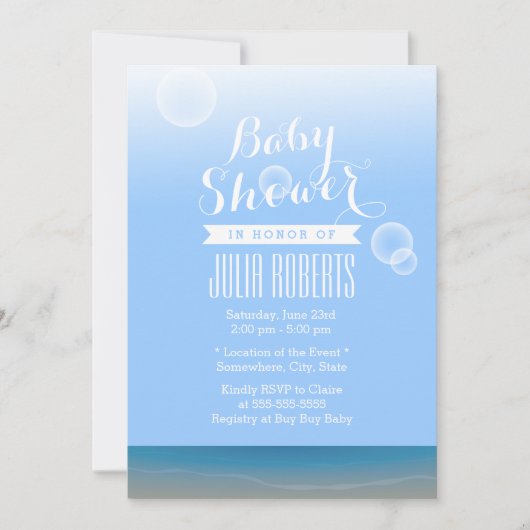 Summer Beach Bubbles Baby Shower-uitvindingen Kaart (Voorkant)