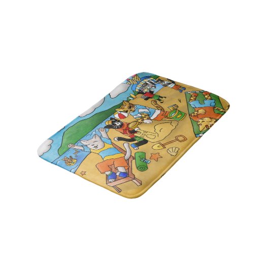 Summer Beach Cats Badmat (Gekanteld)