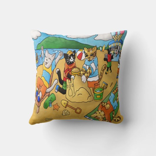 Summer Beach Cats Kussen (Achterkant)